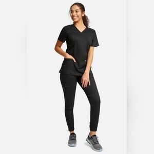 Cherokee Black V-Neck Scrub Top